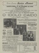 Programa do filme "O Ídolo Caído" com a participação de Ralph Richardson e Michèle Morgan. 