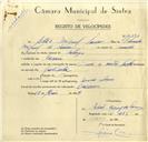 Registo de velocípede de marca Dover com motor Sachs, com o nº 10090, em nome de Adão Miguel Sousa, morador em Cacém.