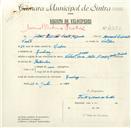 Registo de velocípede de marca Vilar, com o nº 4771, em nome de Alberto Espírito Santo Azevedo, morador em Queluz.