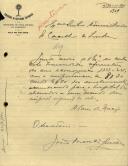 Ofício do Secretário da Irmandade do Santíssimo Sacramento da freguesia de Nossa Senhora da Assunção de Colares, ao Administrador do Concelho de Sintra, referente às contas da Irmandade do ano de 1933/1934, com a importância de 8$70, sendo 6$70 de emolumentos para o hospital de alienados.