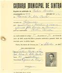Registo de matricula de cocheiro amador em nome de Eduardo da Silva Couto, morador em Galamares, com o nº de inscrição 907.