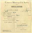 Registo de velocípede de marca Flecha, com o nº 6802, em nome de José António dos Santos, morador em Cacém.