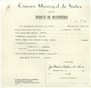 Registo de velocípede de marca Pombal, com o nº 8594, em nome de Guilherme Feiteira das Neves, morador em Algueirão.