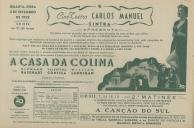 Programa do filme "A Casa da Colina" com a participação de Richard Basehart, Valentina Cortesa e William Lundigan.