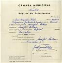Registo de velocípede de marca Especial, com o nº 4577, em nome de José Sequeira Filipe, morador em Mucifal.