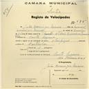 Registo de velocípede de marca Olympique, com o nº 576, em nome de João Domingos Mouro, morador em Santa Susana.