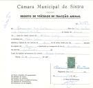 Registo de um veiculo de duas rodas tirado por um animal de espécie muar destinado a transporte de mercadorias em nome de Domingos José Caetano, morador na Aldeia Galega.