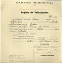 Registo de velocípede de marca Aprilia, com o nº 131, em nome de Manuel Aniceto Dias, morador em Mucifal.