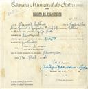 Registo de velocípede de marca J.M.F., com o nº 4615, em nome de Manuel António, morador em Almorquim.