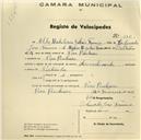 Registo de velocípede, com o nº 386, em nome de Alda Madalena Galvão Franco, moradora em Pero Pinheiro.