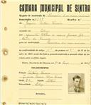 Registo de matricula de carroceiro 2 ou mais animais em nome de Joaquim António Ferreira, morador no Sabugo, com o nº de inscrição 1729.