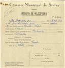 Registo de velocípede de marca Caravela, com o nº 7003, em nome de José Rodrigues Dias, morador em Penedo.