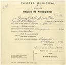 Registo de velocípede de marca Olympique, com o nº 2354, em nome de Manuel de Sá Ribeiro Júnior, morador em Alvarinhos.