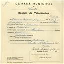 Registo de velocípede de marca Champion, com o nº 4049, em nome de Eduardo Nogueira Jorge, morador em Bolembre.