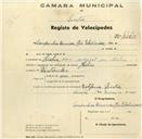 Registo de velocípede de marca Helios, com o nº 666, em nome de Companhias Reunidas, Gás e Eletricidade, com sucursal em Sintra.