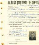 Registo de matricula de cocheiro profissional em nome de Manuel Joaquim Serafim, morador em Rio de Mouro, com o nº de inscrição 958.