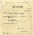 Registo de velocípede de marca Raio com motor Cuciolo, com o nº 6277, em nome de Joaquim Garcia Correia, morador em Manique de Cima.