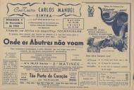 Programa do filme "Onde os Abutres Não Voam" com a participação de Anthony Steel, Dinah Sheridan, Harold Warrender, Meredith Edwards e William Simons.