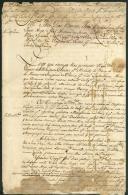 Carta missiva com indicação e ordens para a viagem a Macau dos diretores da negociação da nau Rainha de Nantes dirigido a José Dias Barros capitão piloto e prático, João Lopes Araújo, 2º Capitão piloto e João António dos Santos.