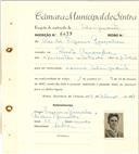 Registo de matricula de velocipedista em nome de Carlos Figueira Gonçalves, morador em Monte Carenque, com o nº de inscrição 6439.