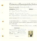Registo de matricula de carroceiro em nome de José Nunes Vicente, morador em Azanhas do Mar, com o nº de inscrição 1642.