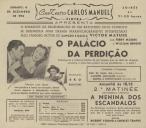 Programa do filme "O Palácio da Perdição" com a participação de Vitor Mature, Terry Moore e William Bendix.