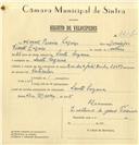 Registo de velocípede de marca Kreidler, com o nº 7757, em nome de Manuel Pereira Lageiro, morador em Santa Susana.