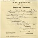 Registo de velocípede de marca Aprilia, com o nº 2478, em nome de Juvenal Ribeiro Pinto Cardoso, morador em Fontanelas.