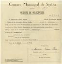 Registo de velocípede de marca Especial, com o nº 8022, em nome de Marcirio Viana Pires, morador em Vila Verde.