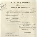 Registo de velocípede com o nº 4846, em nome de Ilídio Morgado Corvo, morador em Almoçageme.