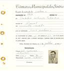 Registo de matricula de cocheiro em nome de Custódio Antunes [...], morador no Algueirão, com o nº de inscrição 1225.