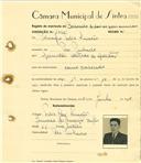 Registo de matricula de carroceiro de 2 ou mais animais em nome de Policarpo Félix Simões, morador em Pero Pinheiro, com o nº de inscrição 1425.