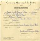 Registo de velocípede de marca Artur & Valadas, com o nº 7677, em nome de Manuel Aniceto Rodrigues Valadas, morador em Estefânia.
