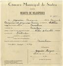 Registo de velocípede de marca Vilar com motor, com o nº 6971, em nome de Joaquim Marques, morador em Morelena.