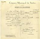Registo de velocípede de marca Cuciolo, com o nº 10006, em nome de José Patrício Gomes, morador em Ral.