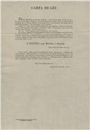 Circular dirigida ao presidente da Câmara Municipal de Belas proveniente de A. B. da <span class="hilite">Costa</span> Cabral, Administrador Geral Interino, referente à dispensa do serviço da Guarda Nacional dos indivíduos que tenham 50 anos de idade ou mais.
