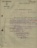 Ofício do Comandante da 3ª Divisão do Serviço de Transito da Policia de Segurança Pública de Lisboa, A. Maia de Loureiro, ao Administrador do Concelho de Sintra, solicitando que seja entregue a carta de condução a Joaquim Loureiro, morador em Ponte de Carenque, e que este passe uma declaração de entrega.