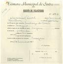 Registo de velocípede de marca Origan, com o nº 4867, em nome de Manuel Leal, morador em Cortegaça.