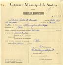 Registo de velocípede com o nº 7882, em nome de Silvério Júlio de Carvalho, morador em Belas.