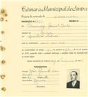 Registo de matricula de carroceiro em nome de Domingos Manuel Bicho, morador em Gouveia, com o nº de inscrição 1855.