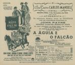 Programa do filme "A Águia e o Falcão", com a participação de John Payne, Rhonda Fleming - Dennis O' Keefe.