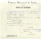 Registo de velocípede com o nº 8530, em nome de Juvenal Zacarias Pires Alves, morador em Mem Martins.