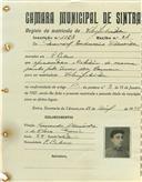 Registo de matricula de velocipedista em nome de Manuel Prudêncio de Almeida, morador em São Pedro, com o nº de inscrição 1123.