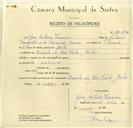 Registo de velocípede com o nº 10093, em nome de José António Venâncio, morador em Quinta da Boa Vista, Belas.
