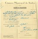 Registo de velocípede de marca Nacional, com o nº 6478, em nome de Carlos Luís Camarão, morador em S. João das Lampas.
