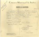 Registo de velocípede de marca Atlantic, com o nº 9000, em nome de António Bernardino Batalha, morador em Vila Verde.