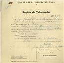 Registo de velocípede de marca Champion, com o nº 534, em nome de Jorge Manuel Alvim da Silveira, morador em Belas.