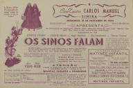 Programa do filme "Os Sinos Falam" com a participação de Loretta Young, Celeste Holm, Hugh Marlowe, Elsa Lanchester e Thomas Gomez.