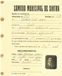 Registo de matricula de cocheiro profissional em nome de António Pinto Maia, morador em Sintra, com o nº de inscrição 789.