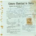 Registo de matricula de velocipedista em nome de Raul Joaquim Amaro Júnior, morador em Pero Pinheiro, com o nº de inscrição 849.